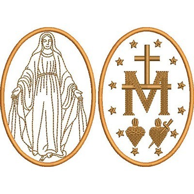 Matriz de matriz Matriz De Bordado Medalhas Nossa Senhora Das Graças 13x18