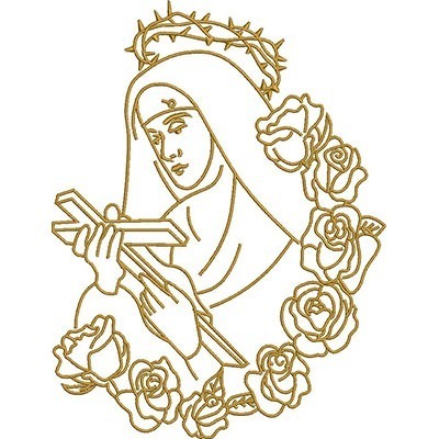 Matriz de matriz Matriz De Bordado Santa Rita De Cássia Contornada