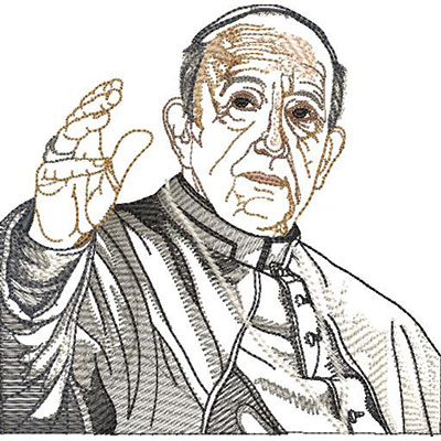 Matriz de matriz Matriz De Bordado Papa Francisco Contornado 13 Cm