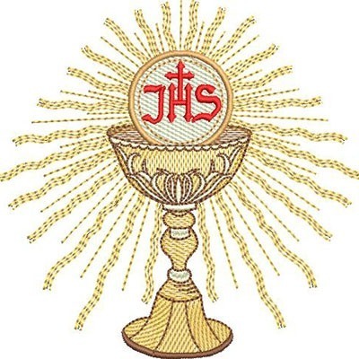 Matriz de matriz Matriz De Bordado Cálice Com Hóstia Consagrada 13 Cm