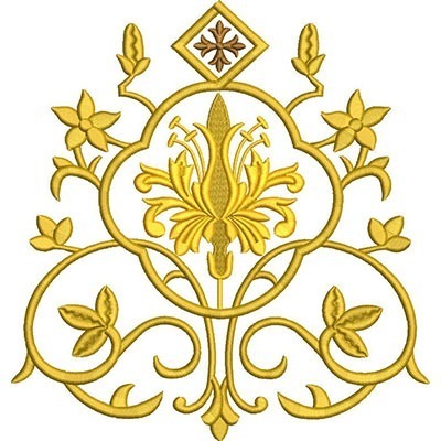 Matriz de matriz Matriz De Bordado Arabescos Dourados Com Flores 2