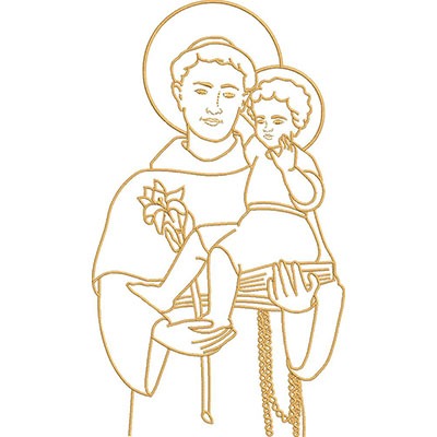 Matriz de matriz Matriz De Bordado Santo Antonio Contornado 27 Cm