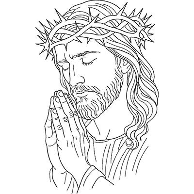 Matriz de matriz Matriz De Bordado Jesus Cristo Orando 29 Cm Contornado