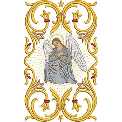 Matriz de matriz Matriz De Bordado Arabesco Com Anjo 26x16 Cm