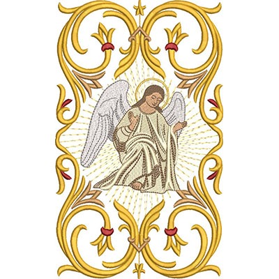 Matriz de matriz Matriz De Bordado Arabesco Com Anjo 2 26x16 Cm