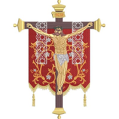 Matriz de matriz Matriz De Bordado Jesus Crucificado 21 Cm