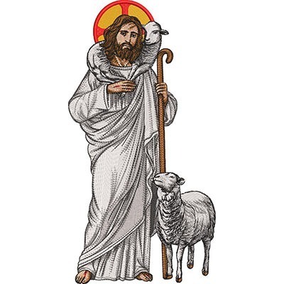 Matriz de matriz Matriz De Bordado Jesus Bom Pastor 30 Cm