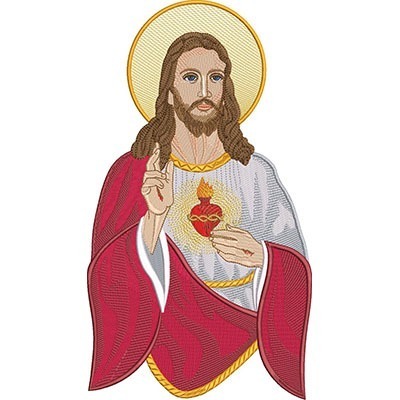Matriz de matriz Matriz De Bordado Sagrado Coração De Jesus 35 Cm