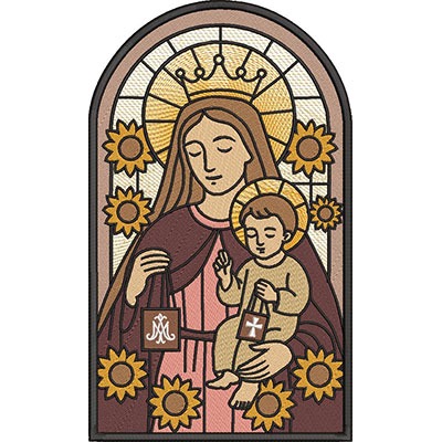 Matriz de matriz Matriz De Bordado Vitral Nossa Senhora Do Carmo 26 Cm