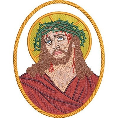 Matriz de matriz Matriz De Bordado Medalha Jesus Crucificado 16 Cm
