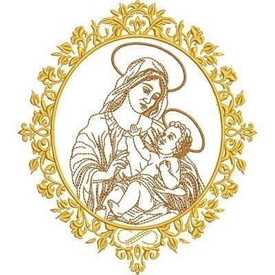 Matriz de matriz Matriz De Bordado Medalha Nossa Senhora 20 Cm