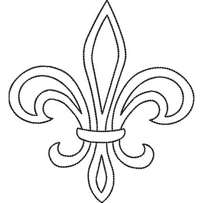 Matriz de matriz Matriz De Bordado Flor De Lis Contornada 13 Cm