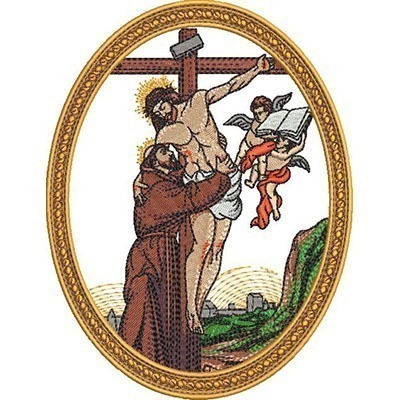 Matriz de matriz Matriz De Bordado São Francisco Abraçando Cristo Crucificado