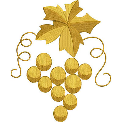 Matriz de matriz Matriz De Bordado Uvas Douradas 18 Cm