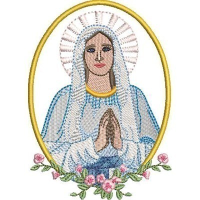 Matriz de matriz Matriz De Bordado Medalha Nossa Senhora De Lourdes 12 Cm