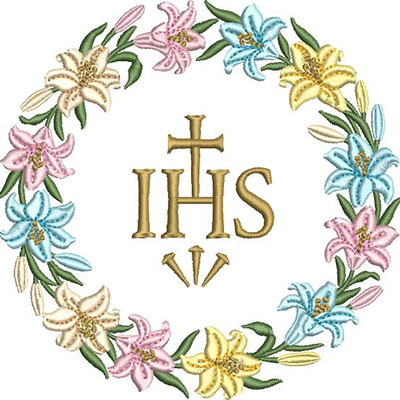 Matriz de matriz Matriz De Bordado Guirlanda De Lírios Ihs 15 Cm