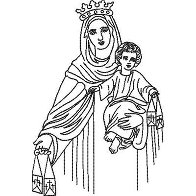 Matriz de matriz Matriz De Bordado Nossa Senhora Do Carmo Contornada 14 Cm