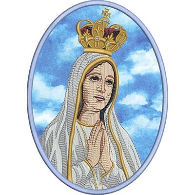 Matriz de matriz Matriz De Bordado Medalha De Nossa Sra De Fátima 20 Cm