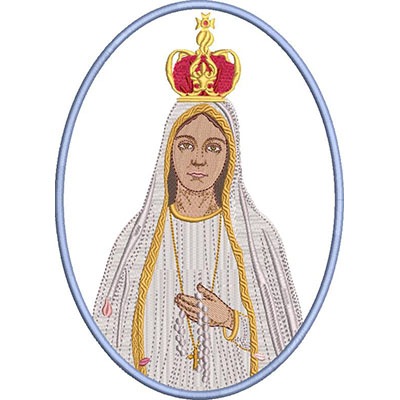 Matriz de matriz Matriz De Bordado Medalha De Nossa Sra De Fátima 20 Cm