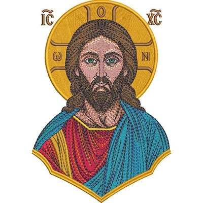 Matriz de matriz Matriz De Bordado Jesus Pantocrator 18 Cm