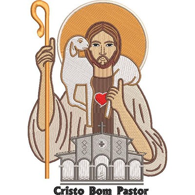 Matriz de matriz Matriz De Bordado Cristo Bom Pastor 17 Cm