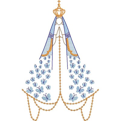 Matriz de matriz Matriz De Bordado Nossa Senhora Da Aparecida Com Borboletas