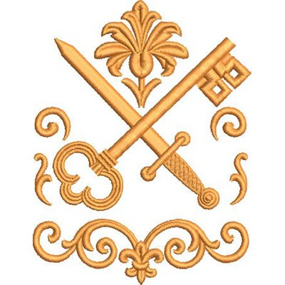 Matriz de matriz Matriz De Bordado Espada De São Paulo E Chave De São Pedro