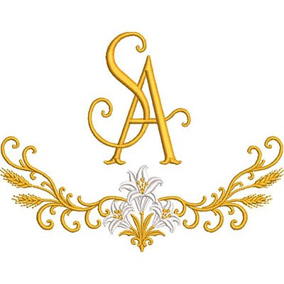 Matriz de matriz Matriz De Bordado Monograma Santo Antônio 16 Cm
