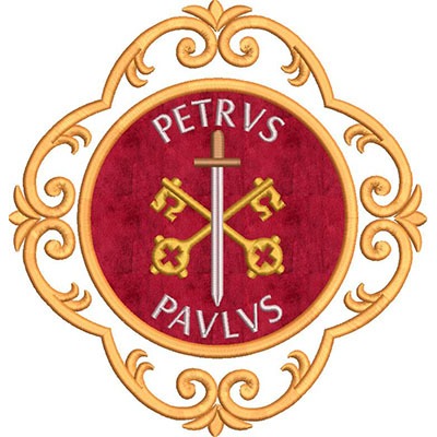 Matriz de matriz Matriz De Bordado Moldura Chaves E Espada São Pedro E São Paulo