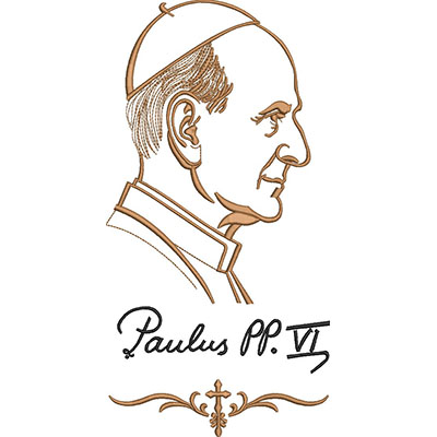 Matriz de matriz Matriz De Bordado Papa Paulo Vi Contornado