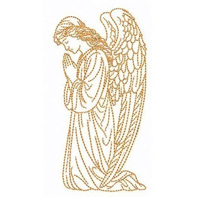 Matriz de matriz Matriz De Bordado Anjo Pontos Leves Contornado 13 Cm