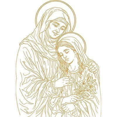 Matriz de matriz Matriz De Bordado Santa Ana Com Maria Contornadas
