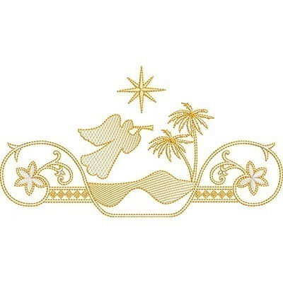 Matriz de matriz Matriz De Bordado Cena De Natal Com Anjo Rippled