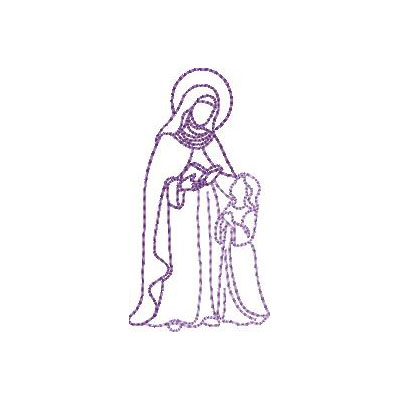Matriz de matriz Matriz De Bordado Santa Ana Com Maria Contornadas 7 Cm