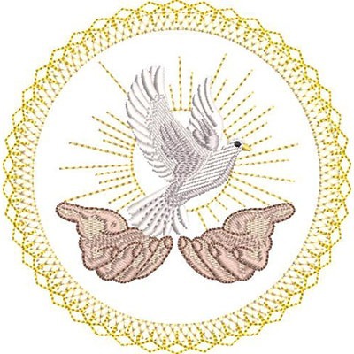 Matriz de matriz Matriz De Bordado Medalha Pomba Da Paz