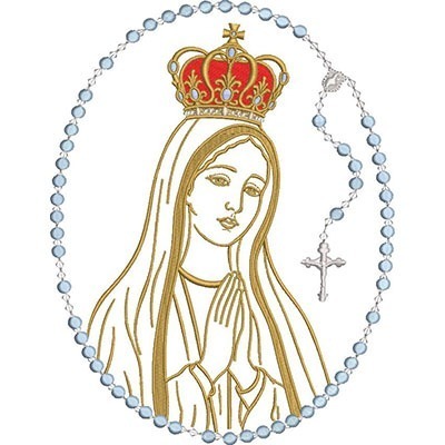 Matriz de matriz Matriz De Bordado Nossa Senhora De Fátima Contornada No Rosário