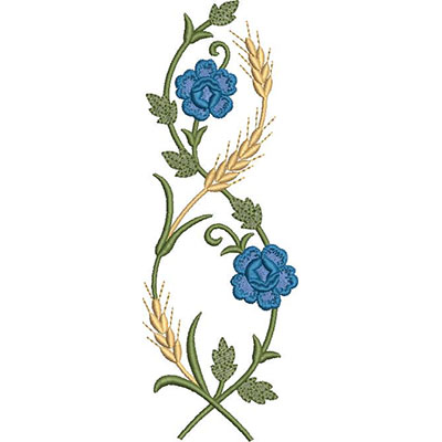 Matriz de matriz Matriz De Bordado Rosas E Trigos 18 Cm