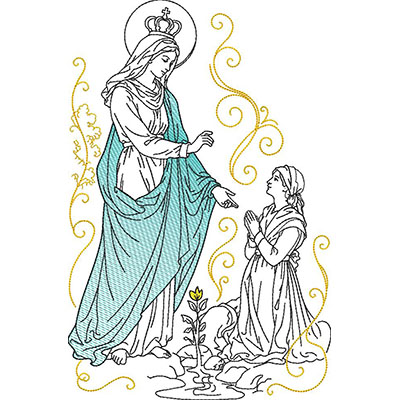 Matriz de matriz Matriz De Bordado Nossa Senhora De Lourdes E Santa Bernadete