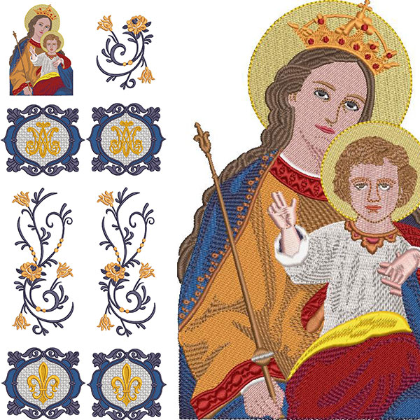 Matriz de matriz Matriz De Bordado Conjunto Para Casula Nossa Senhora Auxiliadora