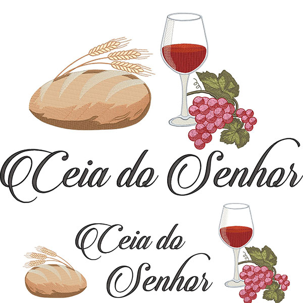 Matriz de matriz Matriz De Bordado Ceia Do Senhor Pão E Vinho