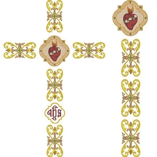 Matriz de matriz Matriz De Bordado Conjunto Castíssimo Coração Para Casula Romana 167