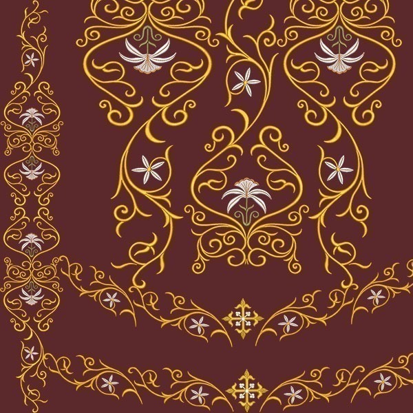 Matriz de matriz Matriz De Bordado Conjunto Para Galão E Gola Lírio Decorado 203