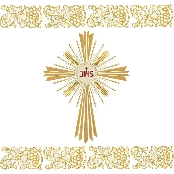 Matriz de matriz Matriz De Bordado Conjunto Para Toalha De Altar Cruz E Uvas 205