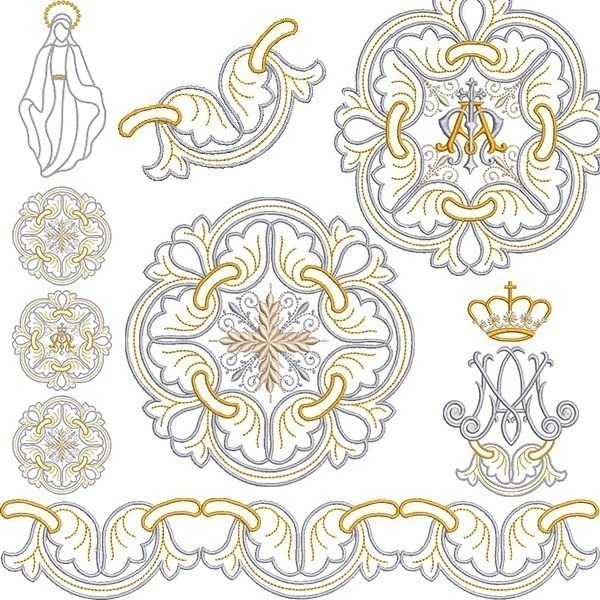 Matriz de matriz Matriz De Bordado Conjunto Para Casula De Nossa Senhora