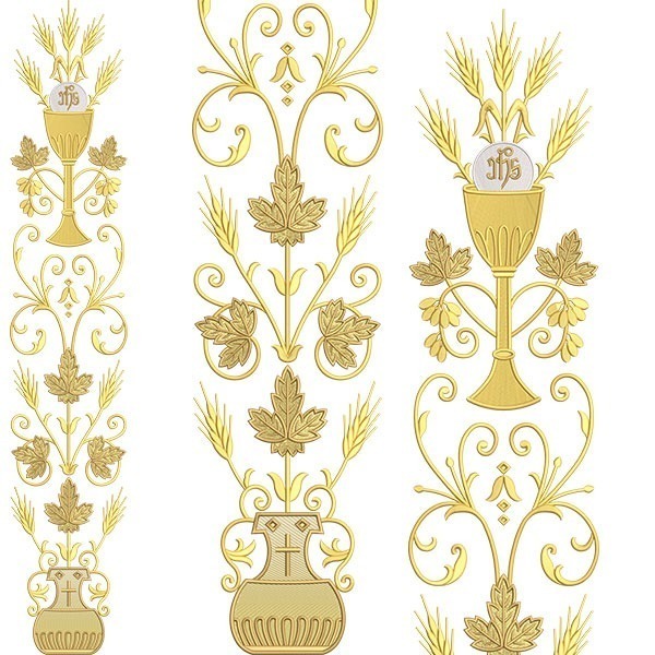 Matriz de matriz Matriz De Bordado Conjunto Para Galão Cálice Com Trigos