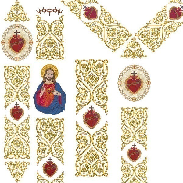 Matriz de matriz Matriz De Bordado Conjunto Para Galão Sagrado Coração 294