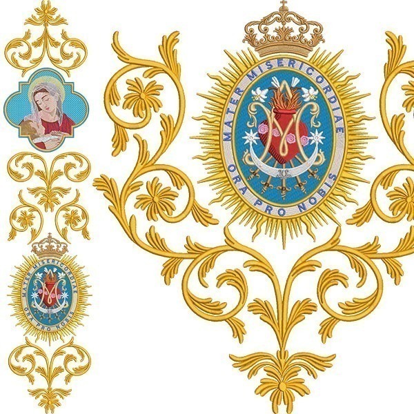 Matriz de matriz Matriz De Bordado Conjunto Para Casula Nossa Senhora Da Divina Misericórdia 307