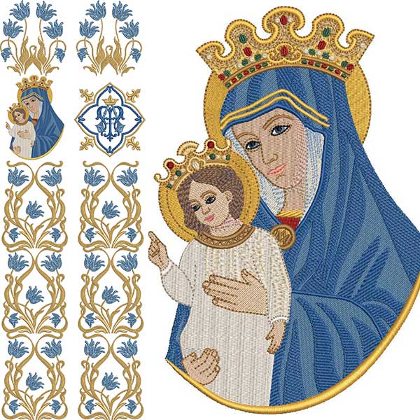 Matriz de matriz Matriz De Bordado Conjunto Para Galão Duplo Mater Ecclesiae 315
