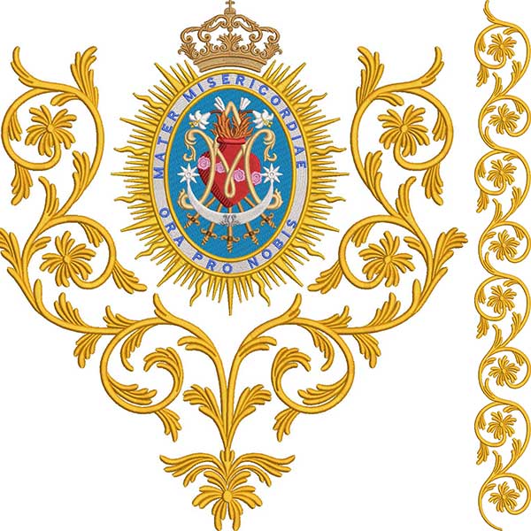 Matriz de matriz Matriz De Bordado Conjunto Para Véu Umeral Mater Misericordiae 318