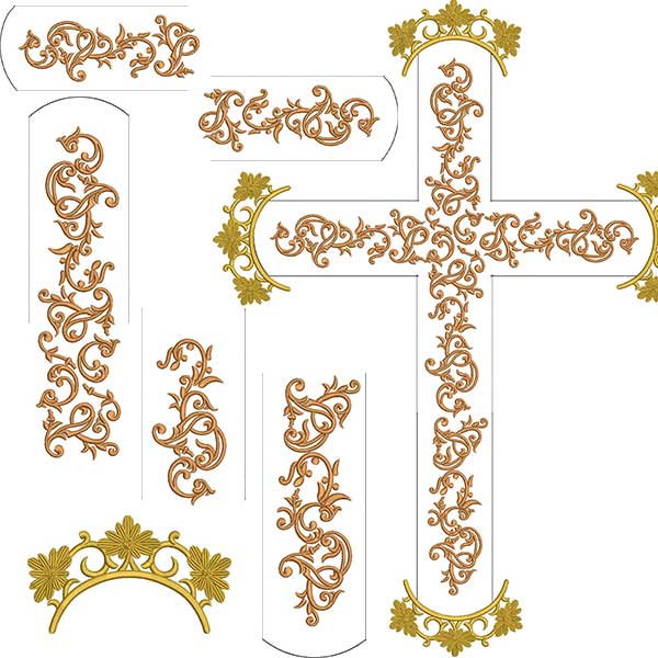 Matriz de matriz Matriz De Bordado Conjunto De 7 Matrizes Para Montagem Da Cruz De 78 Cm
